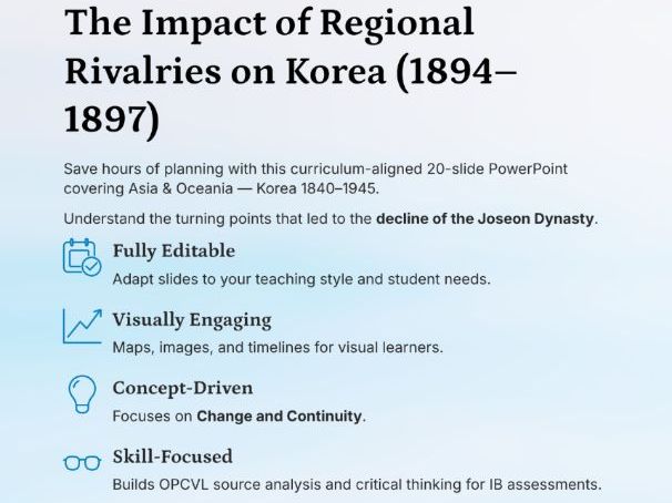 IB History Paper 3: Korea 1894-97 – Regional Rivalries PPT