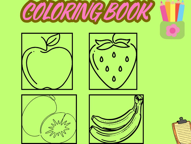 Kids Coloing Book (Fruit)