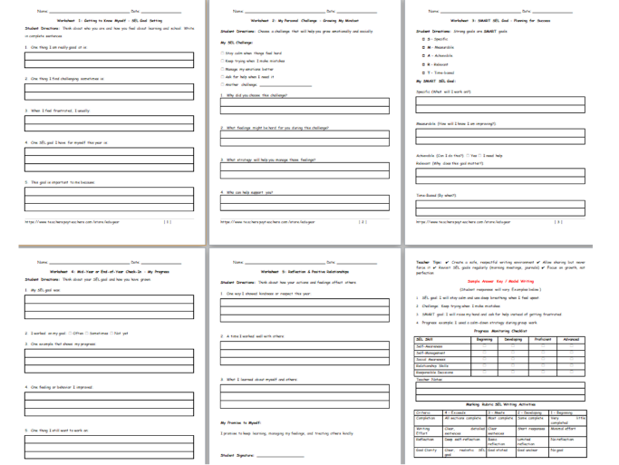 SEL Goal Setting Writing + New Year 2026 Art Coloring Updated Yearly