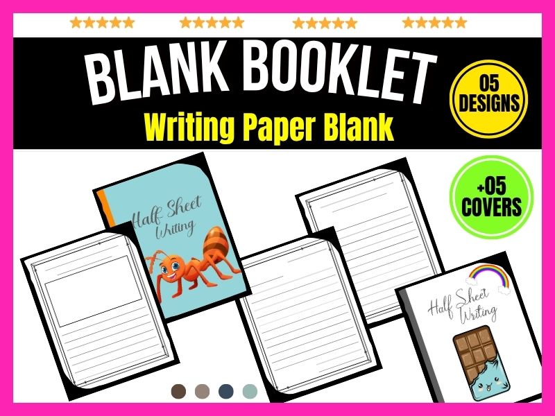 Blank Booklet Writing Paper Blank+05 COVERS