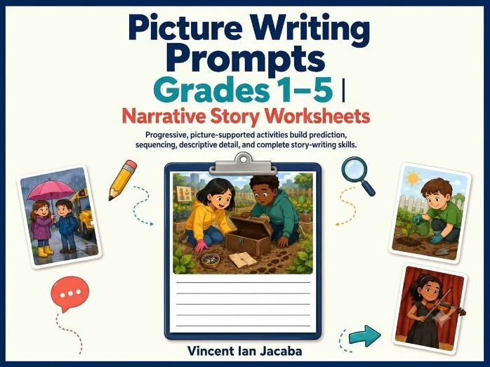 Picture Writing Prompts Grades 1–5 | Narrative Story Worksheets