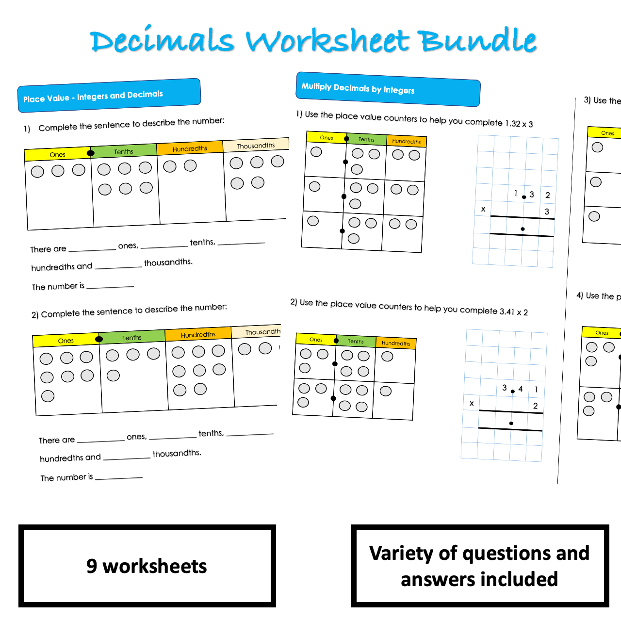 Decimals Worksheet Bundle (Year 6)