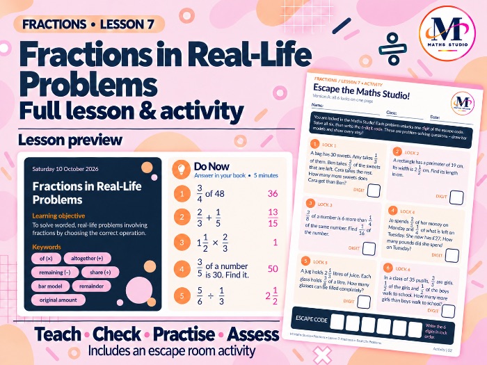 Fractions in Real-Life Problems | Lesson & Activity