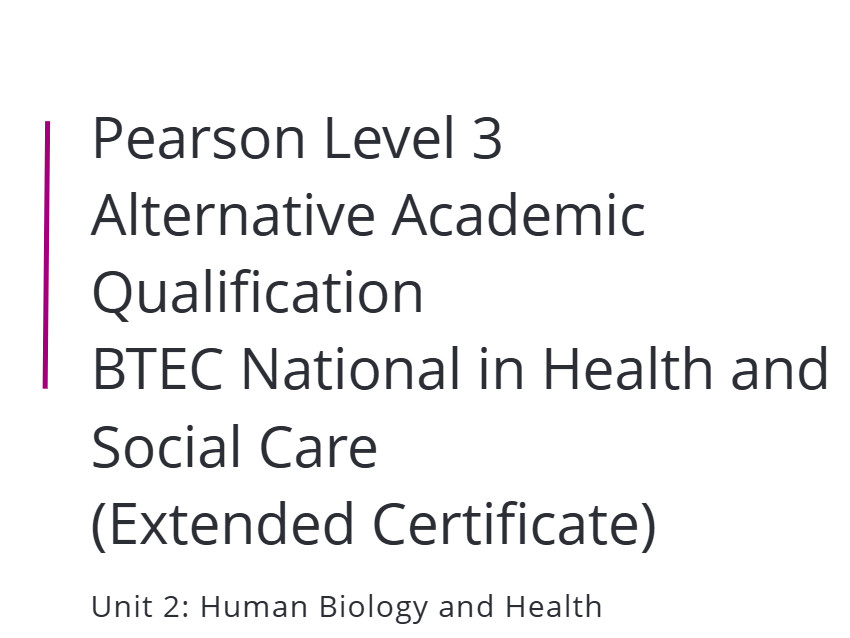 Health and Social Care AAQ Unit 2 A Connective tissue match up