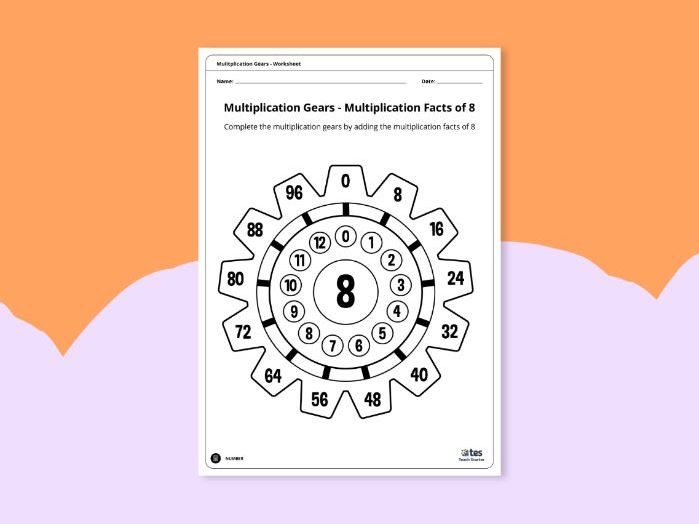 8 times table worksheet
