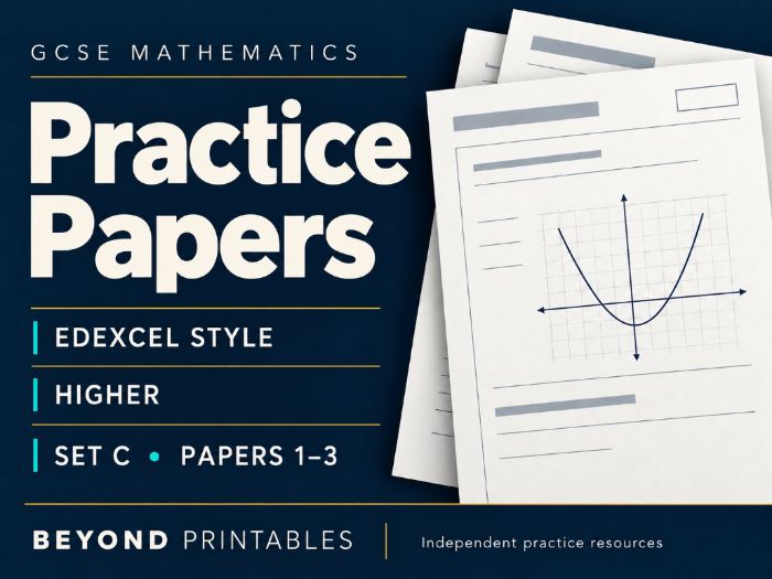 GCSE Maths Edexcel-style Higher Set C: Papers 1, 2 and 3 + Mark Schemes