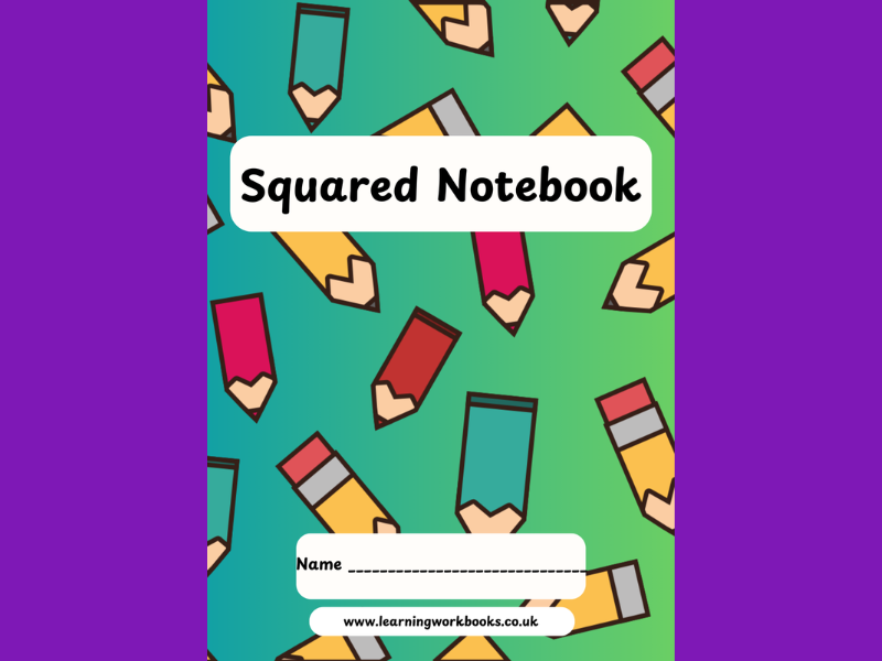 School Pattern 7mm Squared Notebook 13
