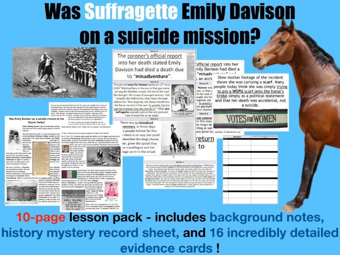 Suffragette Emily Davison - 10 page lesson pack