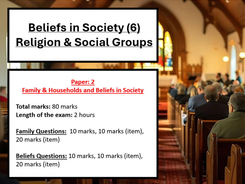 Sociology – Beliefs in Society: Social Groups Exam Application Booklet (With Answers)