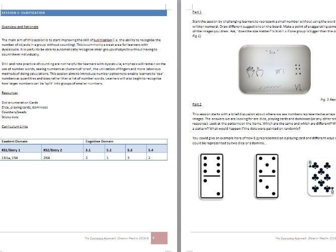 The Dyscovery Approach Session 1 Subitisation (Training in Number Sense)