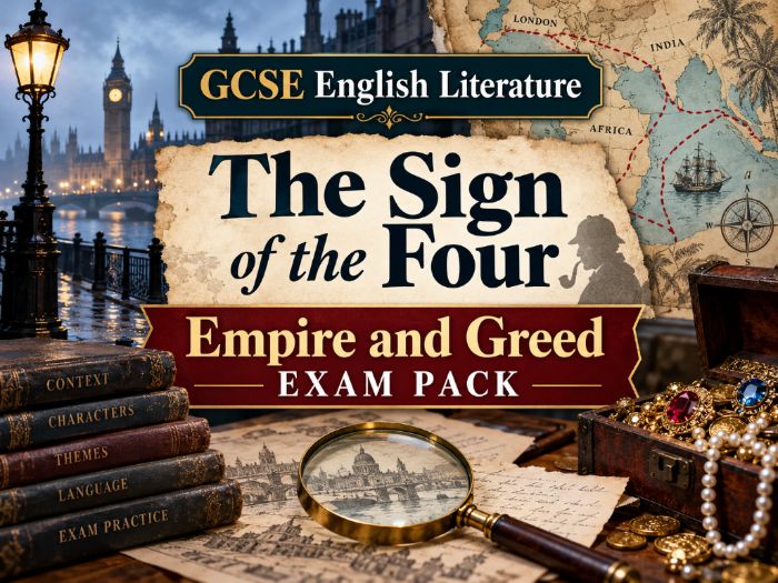 GCSE The Sign of the Four - Empire and Greed Exam Pack