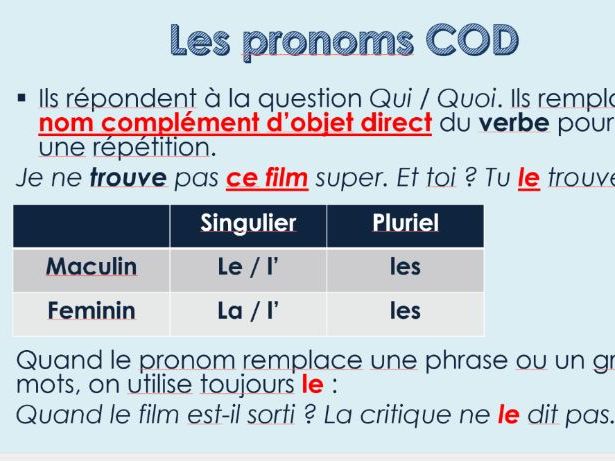 French Ab Initio - Panorama 2 -Le cinema