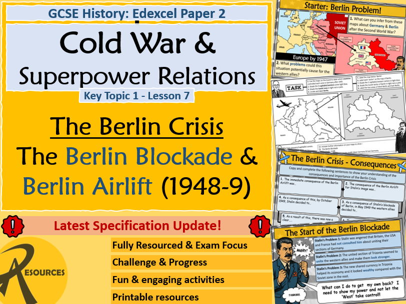 Berlin Crisis - Blockade & Airlift - Cold War & Superpower - GCSE History Edexcel - Lesson 7