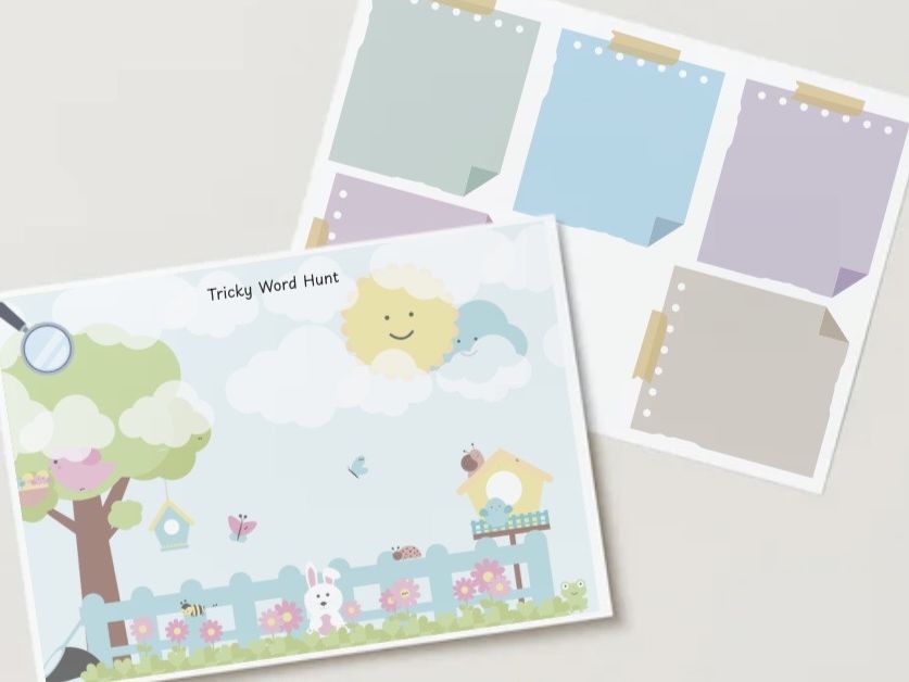 Spring themed Reception tricky word hunt