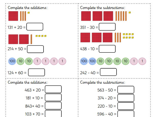 Add and Subtract Tens