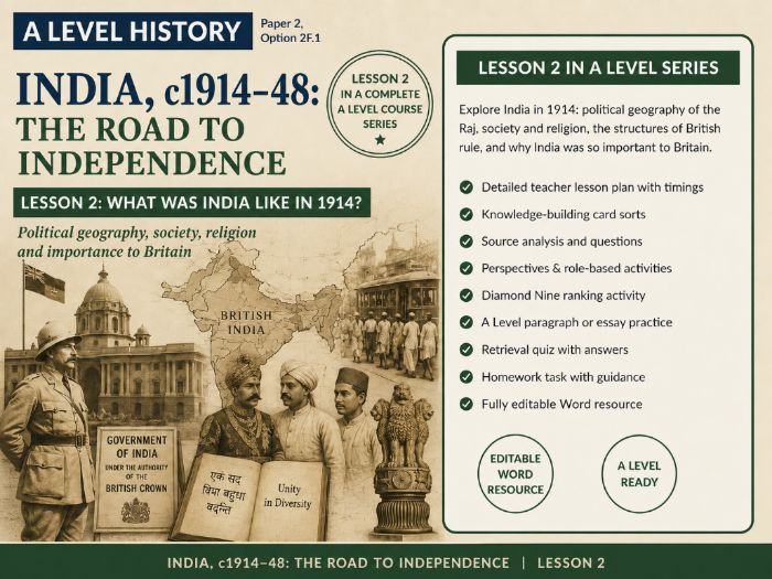 A Level History: India, c1914–48 Lesson 2: What Was India Like In 1914?
