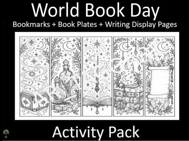 World Book Day Activity Pack | Bookmarks, Book Plates, Writing Display Pages + Activities