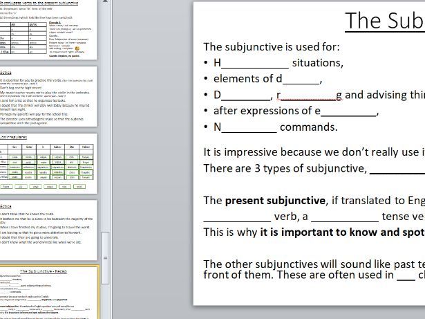 El subjuntivo - the subjunctive