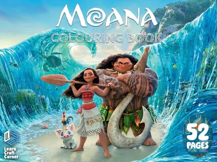 Moana Colouring Book – 52 Printable Colouring Pages for Children