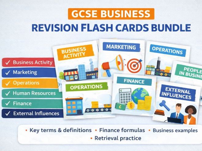 GCSE Business Revision Flash Cards Bundle (150 cards)