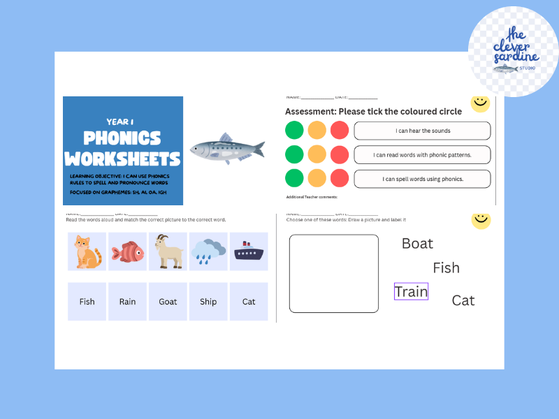 Year 1 Phonics Worksheet | Spell & Pronounce Words KS1 English | Printable PDF |