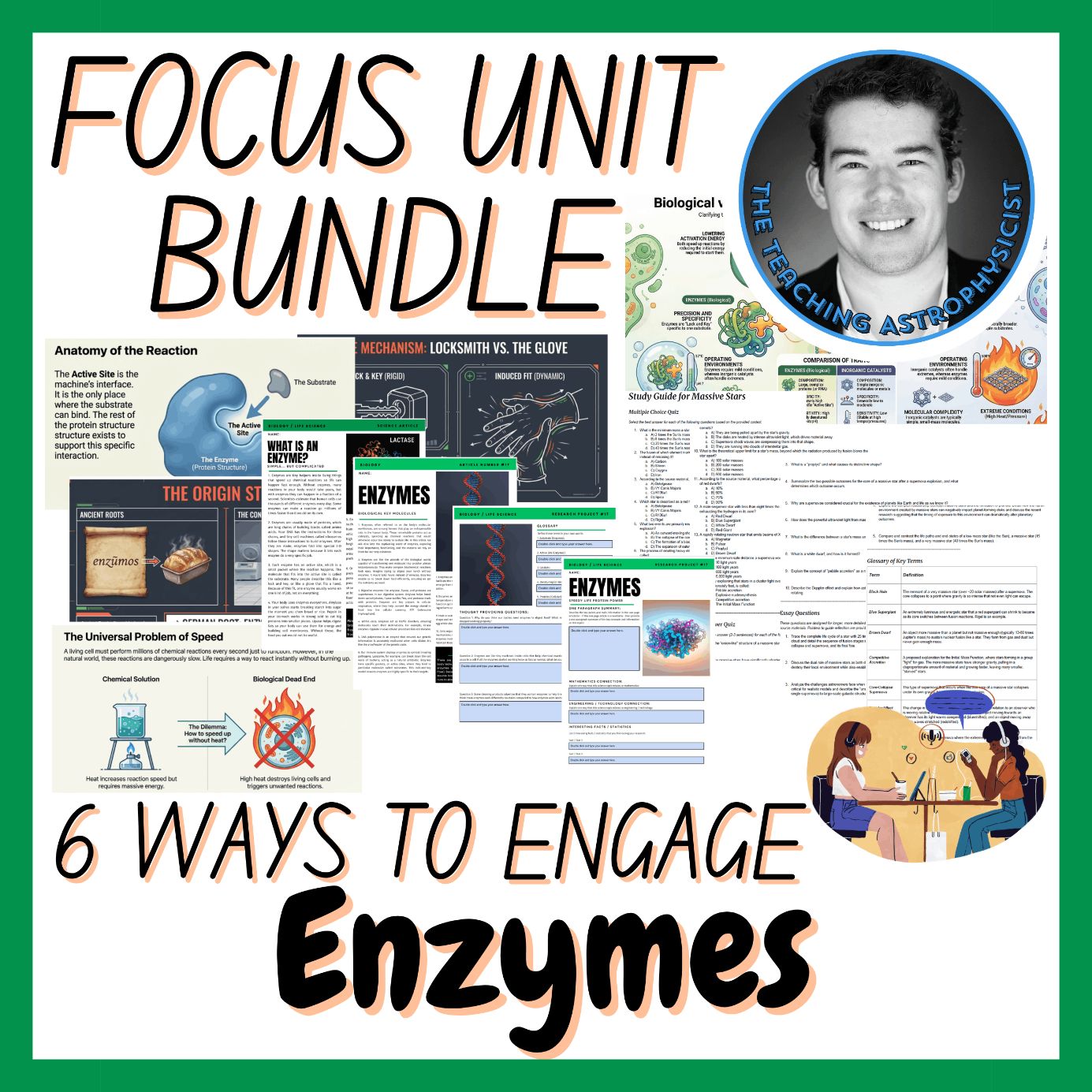 Enzymes | Biology Focus Unit Bundle | 6 Resources inc. Quiz