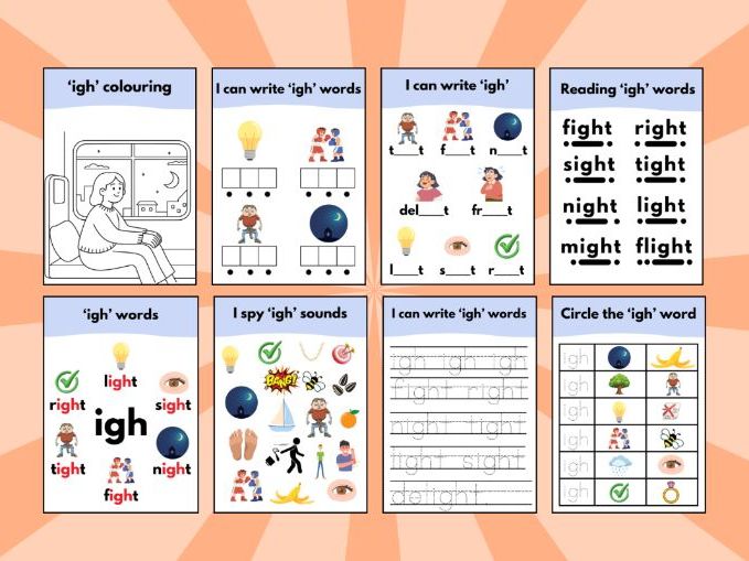 ‘igh’ Phonics Sound Workbook – Early Reading & Writing Activities