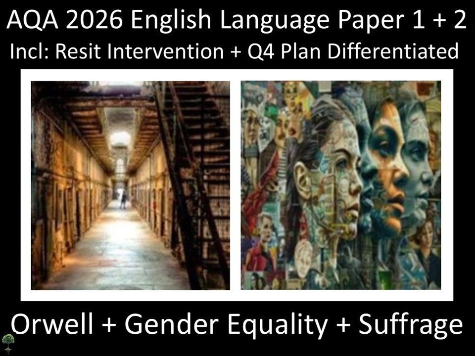 Two AQA 2026 English Language Paper 1+2 | Post 16 Resit Intervention | Q4 PLAN Differentiated