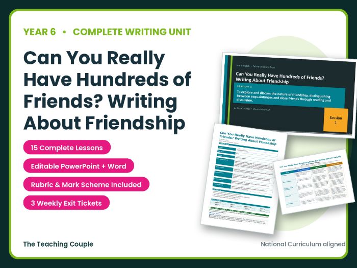 # Can You Really Have Hundreds of Friends? Writing About Friendship | Year 6