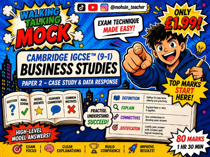 GCSE Business (CIE 0986) Walking Talking Mock – Paper 2 June 2023 | Exam Technique & Model Answers