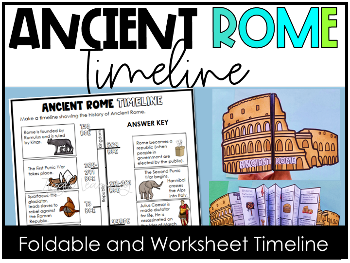 Ancient Rome Timeline Foldable Worksheet Activity Roman Republic Empire History