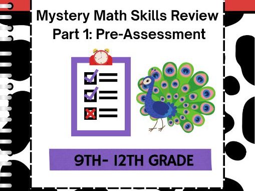 Math Skills Review Pre-Assessment | Grades 9th-12th
