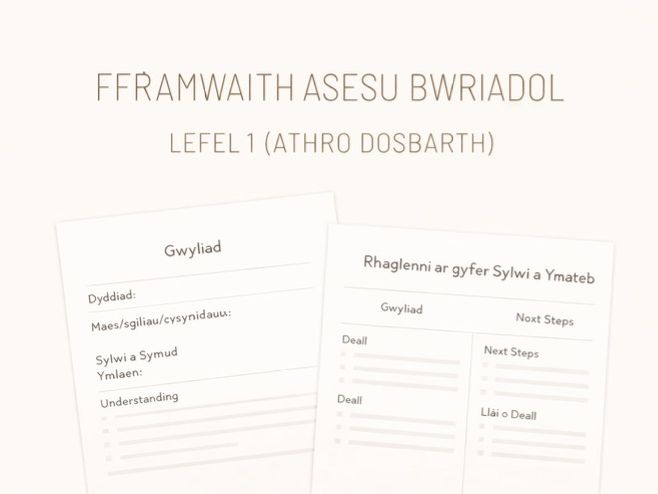 Fframwaith Asesu | Athrawon Dosbarth | Lefel 1