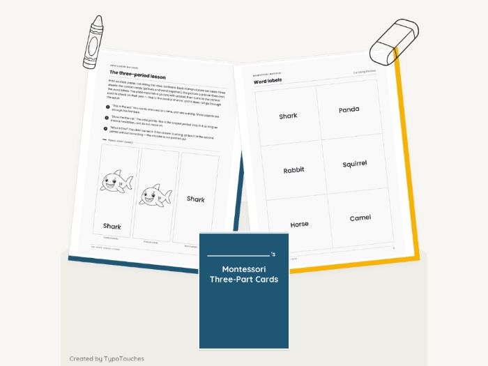 Montessori Three-Part Cards | 26 Sheets