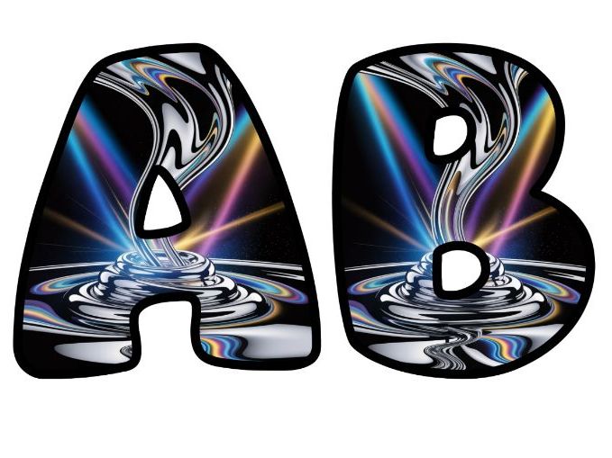 Liquid Oil Neon Futuristic Classroom Display | Lettering Set