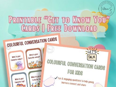 Colourful Conversation Cards for Kids