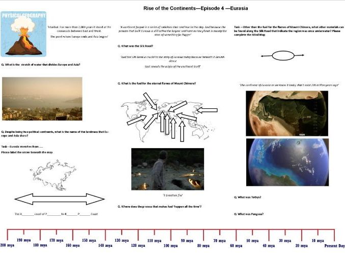 BBC - Rise of the Continents - Ep 4 Eurasia - Iain Stewart - Worksheet