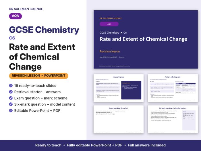 AQA GCSE Chemistry C6 Rate & Extent of Chemical Change Revision Lesson