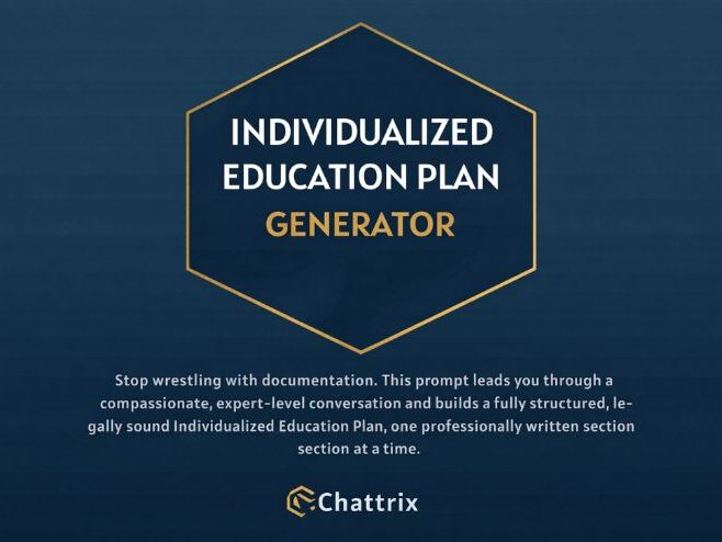 Individualized Education Plan Generator AI Prompt Template