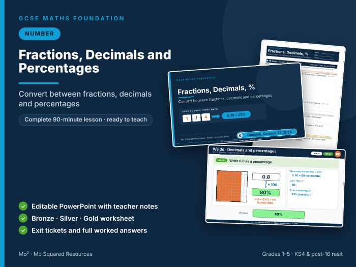 Fractions, Decimals and Percentages – GCSE Maths Foundation Lesson