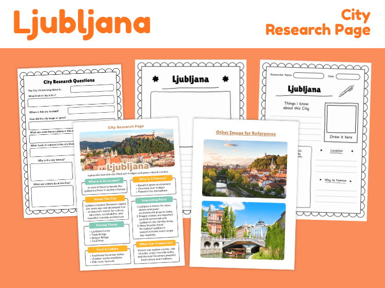 Ljubljana City Research Project | Geography & Culture Worksheets