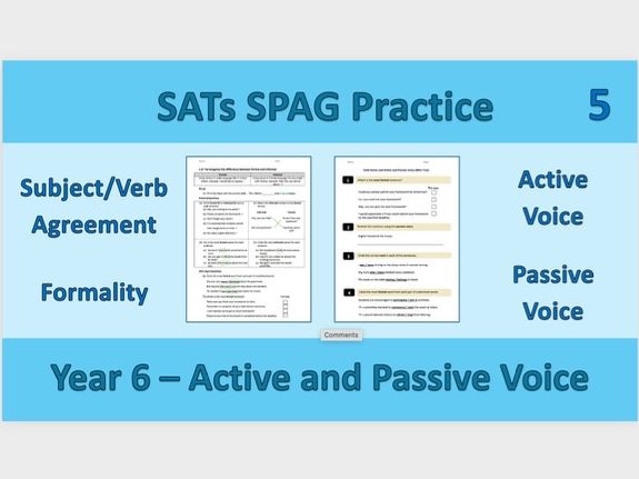 Year 6 SATs SPaG - Active and Passive Voice Practice