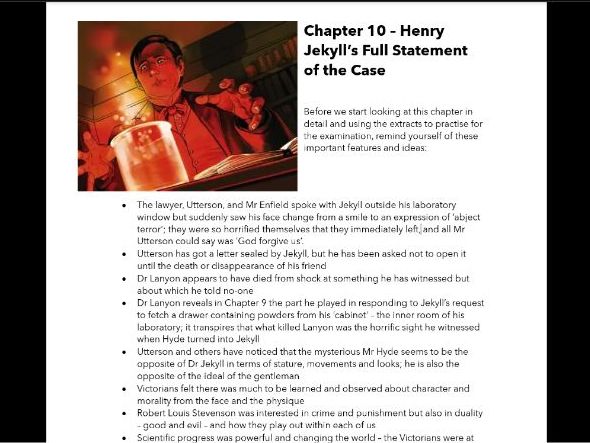 Jekyll and Hyde Chapter 10 Extract and Exam Practice
