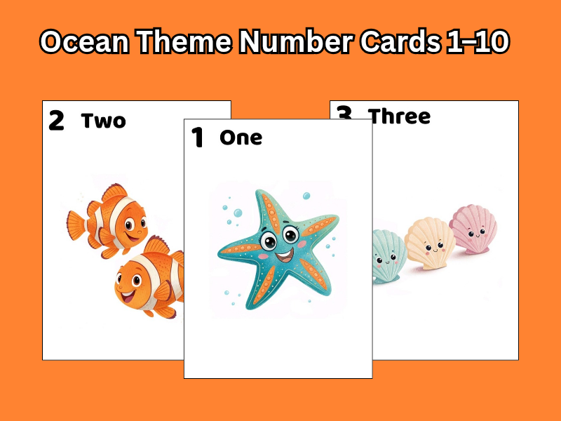 Ocean Theme Number Cards 1–10 | EYFS & KS1 Maths Display