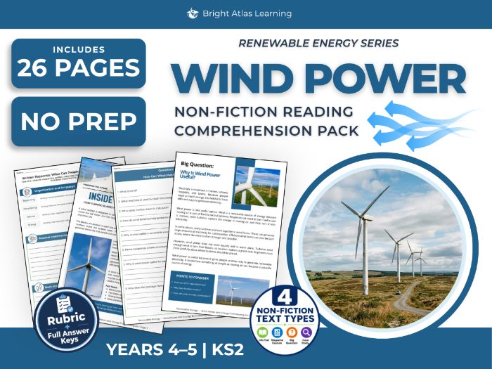 Wind Power Reading Comprehension | Years 4-5 KS2 | Renewable Energy