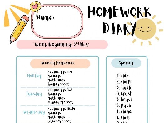 Homework Diary