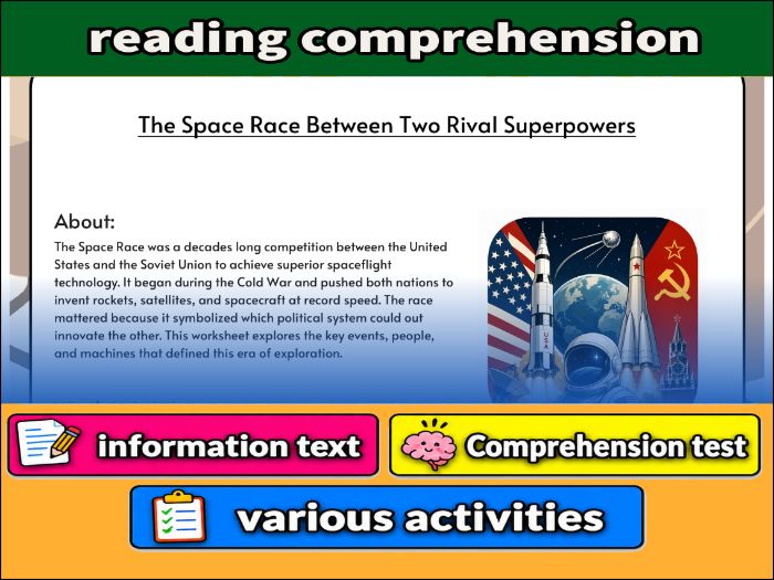 The Space Race Between Two Rival Superpowers - Comprehension 91����t & Activities