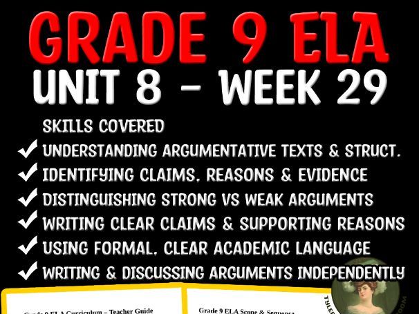 Grade 9 ELA Unit 8 Week 29 | Understanding Argument & Claims