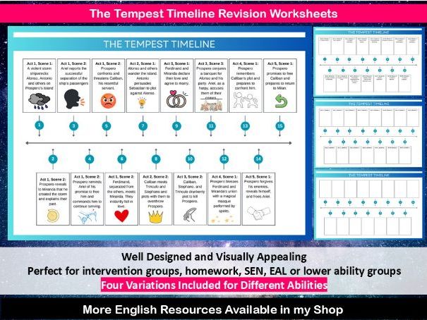 Differentiated Tempest Timeline Worksheets