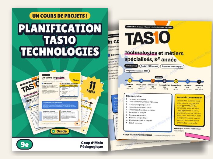 French Course Plan Grade 9 TAS1O Technology and the Skilled Trades